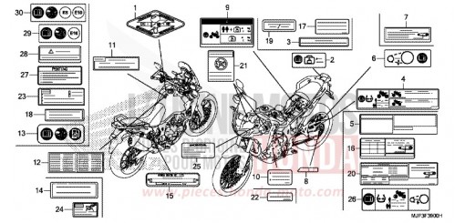 CAUTION LABEL CRF1000AH de 2017